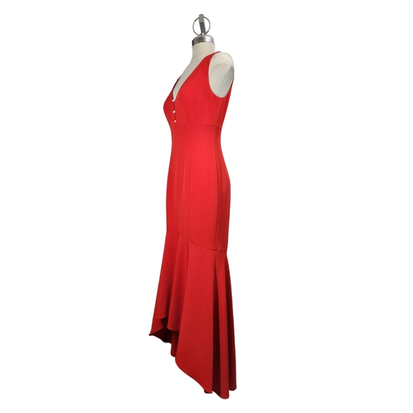 Karl Lagerfeld Paris size 2 elegant evening gown red with pearl embellishments - Picture 4 of 9